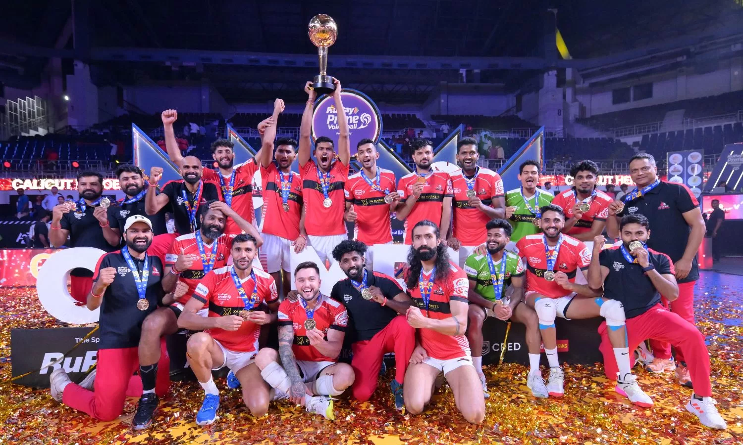 Calicut Heroes players on cloud nine after lifting maiden PVL trophy