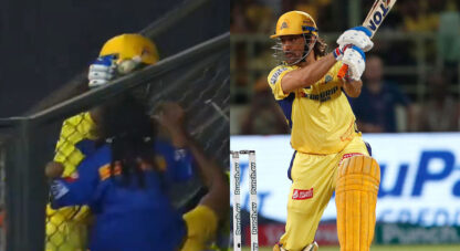 MS Dhoni wins hearts by giving match ball to a young fan girl after his fiery cameo vs MI