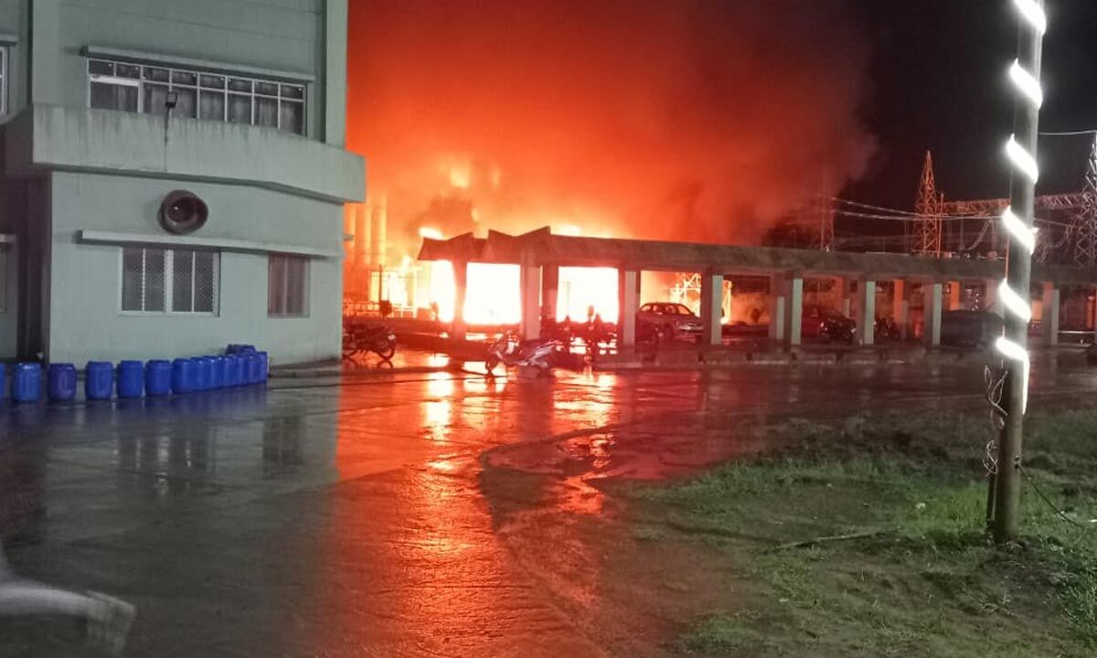 Transformer caught fire in Bhadradri Dharmal Power Station due to lightning strike