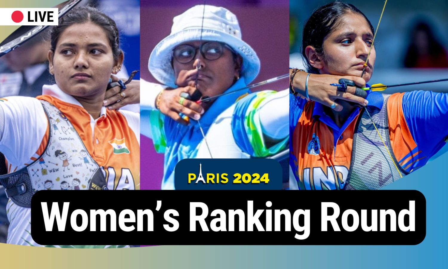 Olympics 2024 Archery Live: Indian women's team in 6th at half-way stage