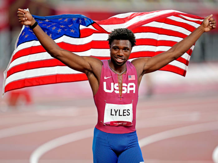 Noah Lyles at the Tokyo Olympics (Photo credits: Andrew Nelles)