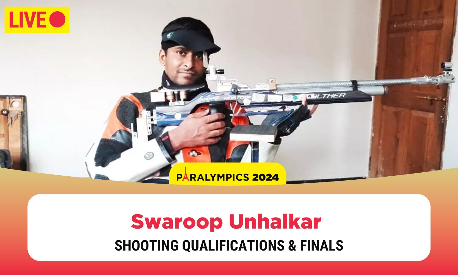 Paralympic Games 2024 Para-Shooting Live: Swaroop in 10m Air Rifle SH1 Qualification